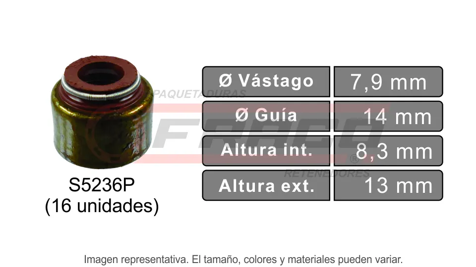 FRACO SS-72844 RETEN VALVULA JEEP 318-360 RAM 1550 2500 DAKOTA DURANGO GRAND CHEROKEE 1992-2003 8CIL 5.2L-5.9L 16 UNIDADES