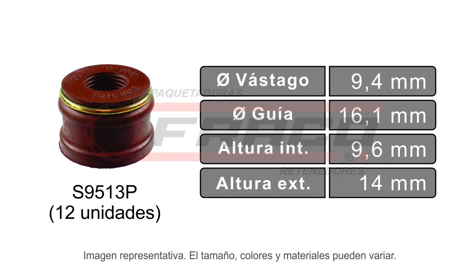 FRACO S9513P-12 RETEN VALVULA INTERNATIONAL DT360-DT466 DIESEL 6CIL 7.6L 12 VALVULAS 1 UNIDAD